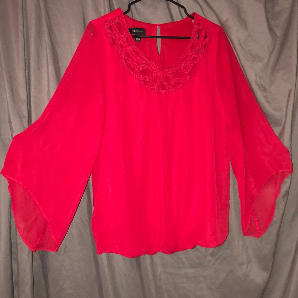 Red blouse great for any occasion